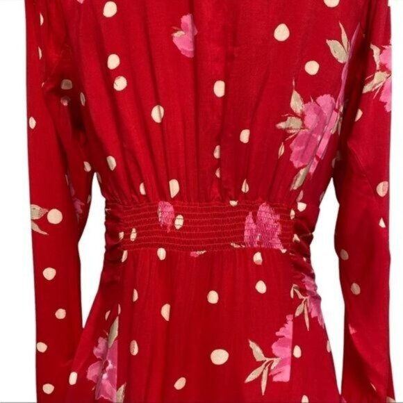 Free People Date Night Mini Dress Size Medium in Strawberry Combo Floral EUC - Picture 14 of 14